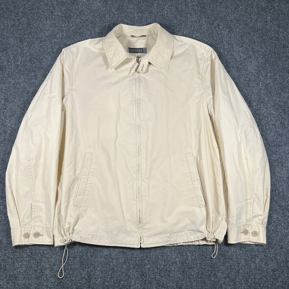 Canali Full Zip Harrington Jacket Mens Size EU 54 US Medium-Large Bi-Swing Italy